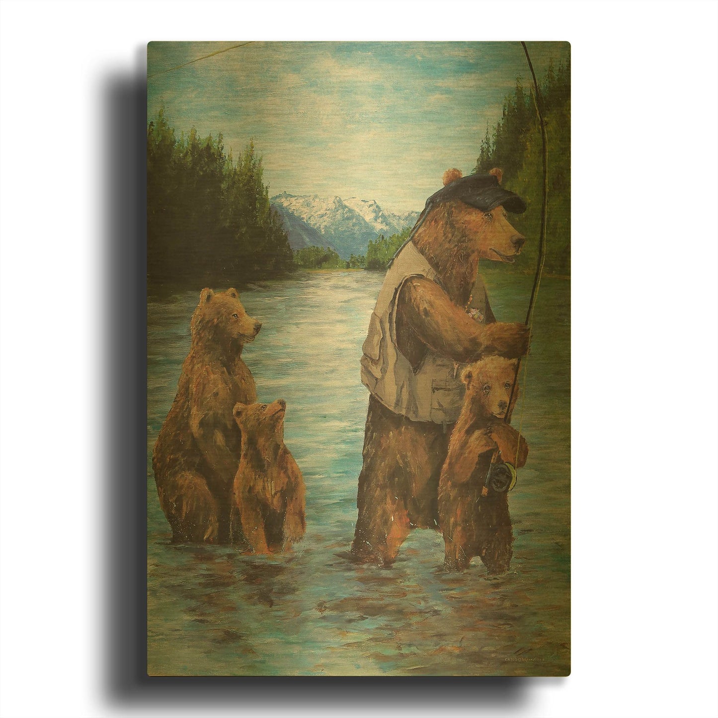 'Papa Bear' By Kamdon Kreations Gold Metal Wall Art