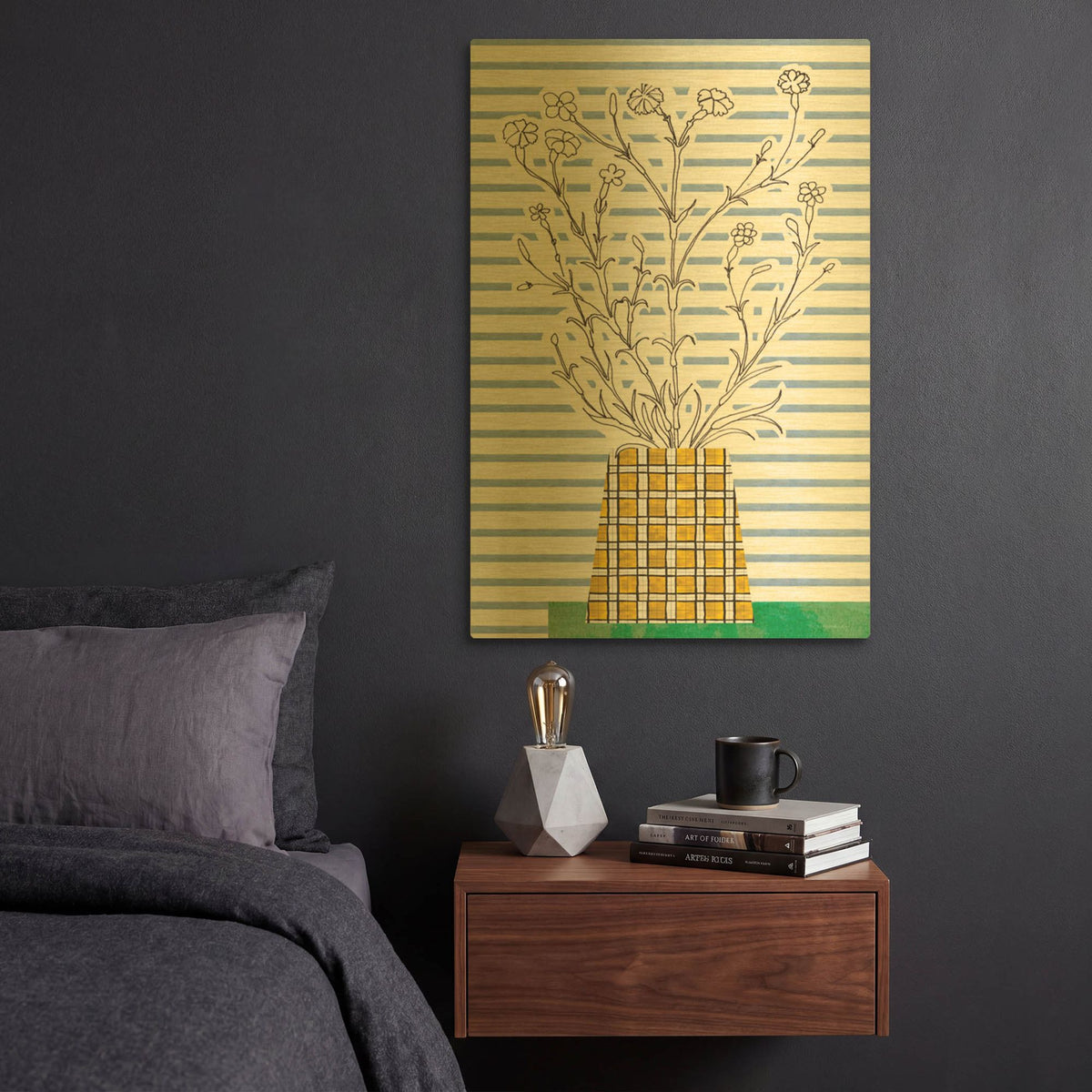'Patch of Grass' By Kamdon Kreations Gold Metal Wall Art