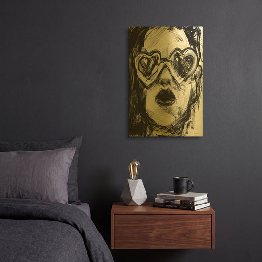 'Love Goggles' By Kamdon Kreations Gold Metal Wall Art