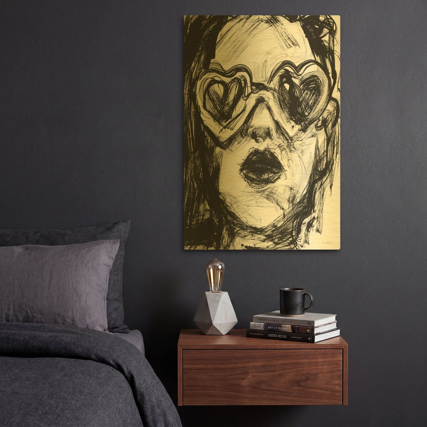 'Love Goggles' By Kamdon Kreations Gold Metal Wall Art