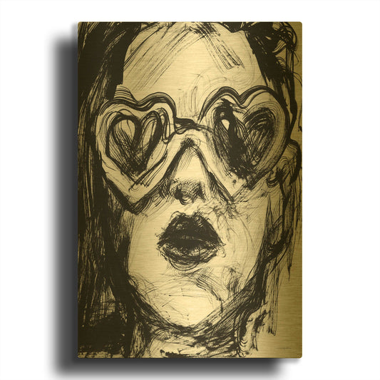 'Love Goggles' By Kamdon Kreations Gold Metal Wall Art