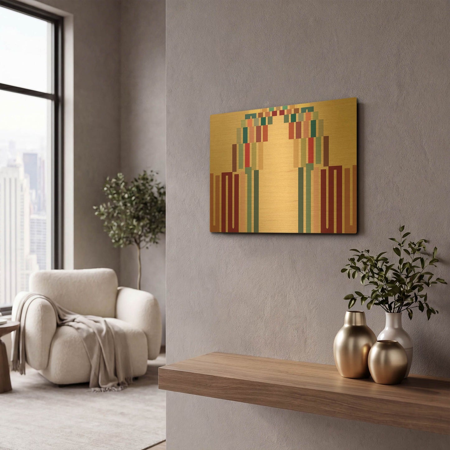 'Up or Down' By Kamdon Kreations Gold Metal Wall Art