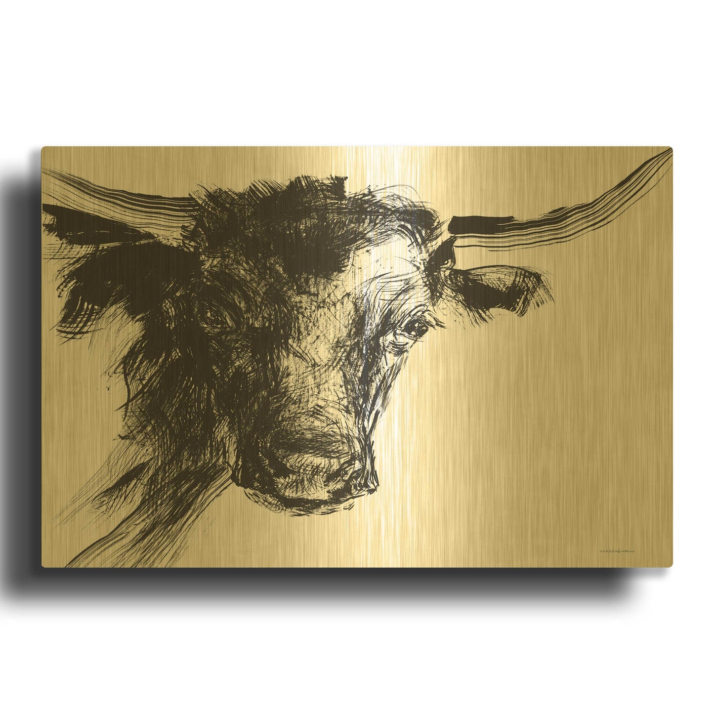 'Linear Growth' By Kamdon Kreations Gold Metal Wall Art