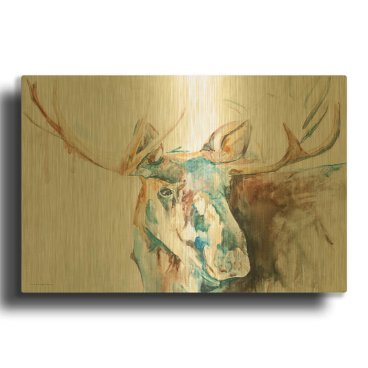 'Water Moose' By Kamdon Kreations Gold Metal Wall Art