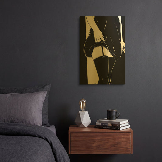 'Hold On' By Giuseppe Cristiano Gold Metal Wall Art