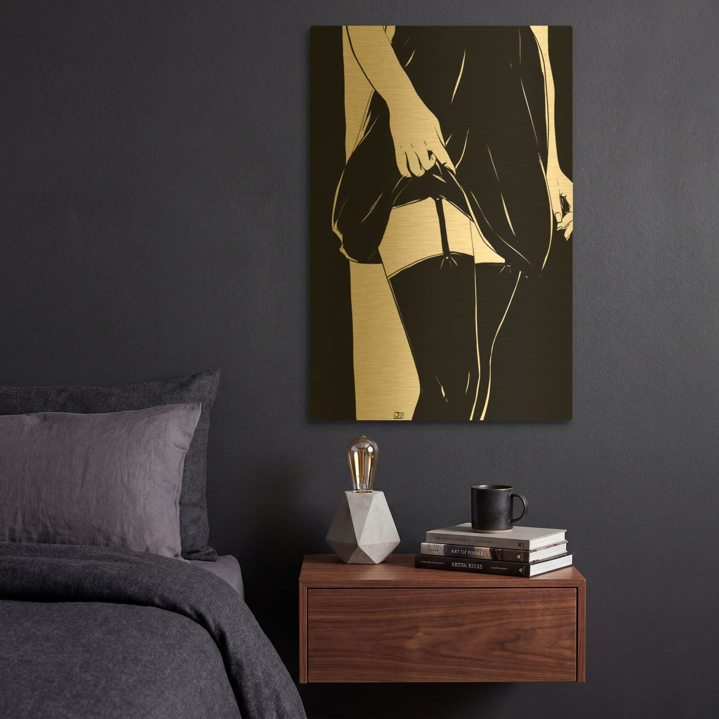'Hold On' By Giuseppe Cristiano Gold Metal Wall Art