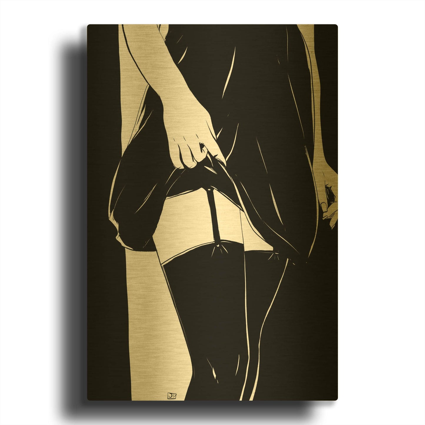 'Hold On' By Giuseppe Cristiano Gold Metal Wall Art