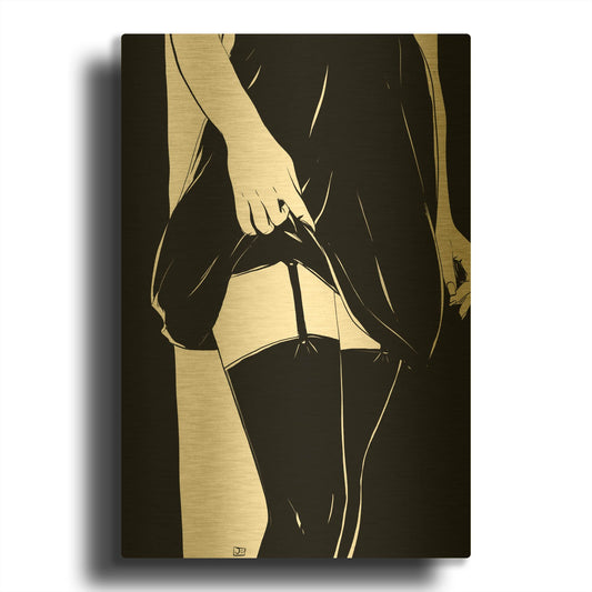 'Hold On' By Giuseppe Cristiano Gold Metal Wall Art