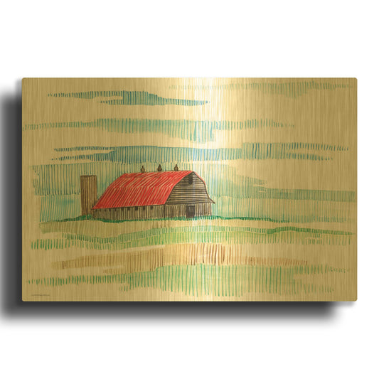 'Patches of Grass' By Kamdon Kreations Gold Metal Wall Art