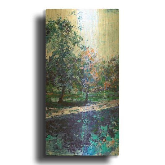 'Mile River 1' By Kamdon Kreations Gold Metal Wall Art