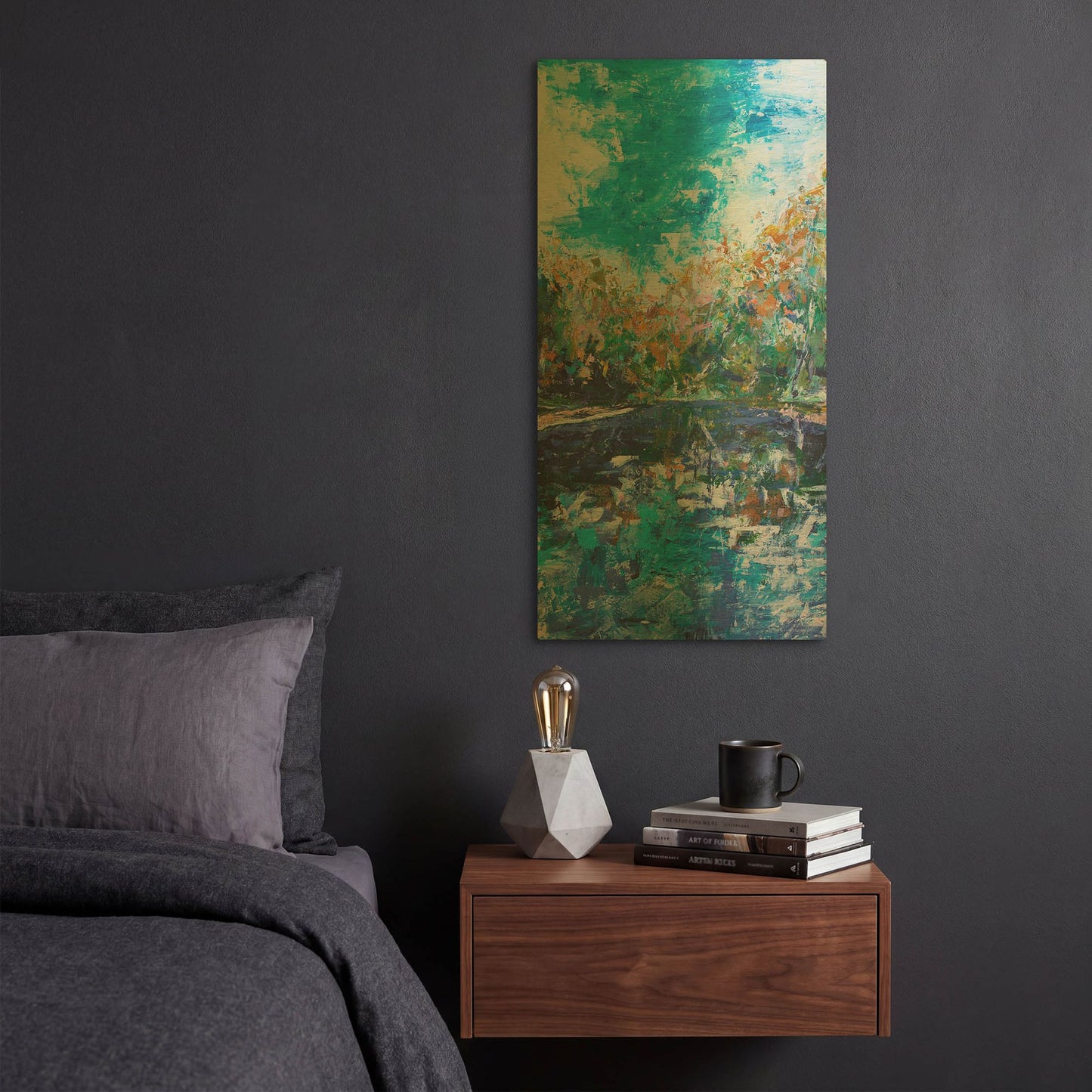 'Mile River 2' By Kamdon Kreations Gold Metal Wall Art