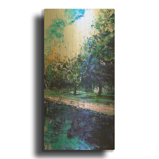 'Mile River 3' By Kamdon Kreations Gold Metal Wall Art