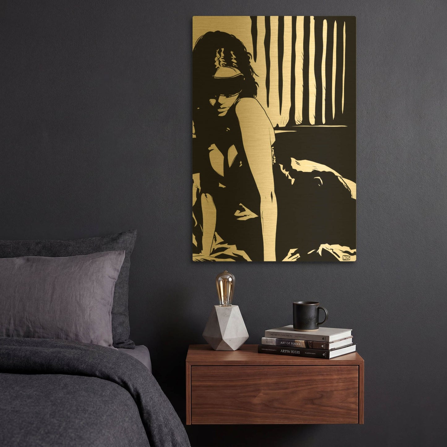 'Blindfold' By Giuseppe Cristiano Gold Metal Wall Art