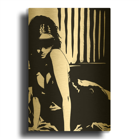 'Blindfold' By Giuseppe Cristiano Gold Metal Wall Art