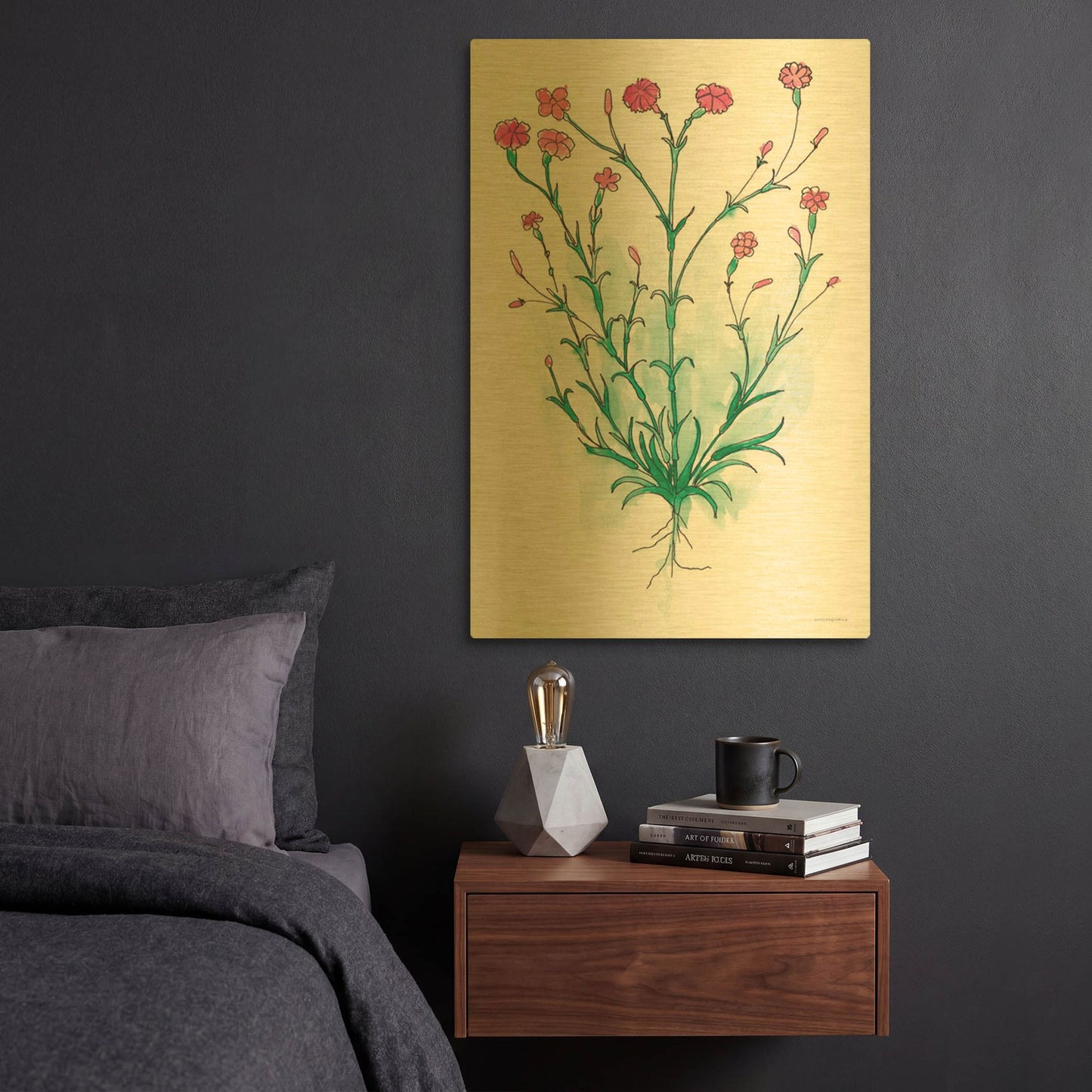 'Stable Bloom' By Kamdon Kreations Gold Metal Wall Art
