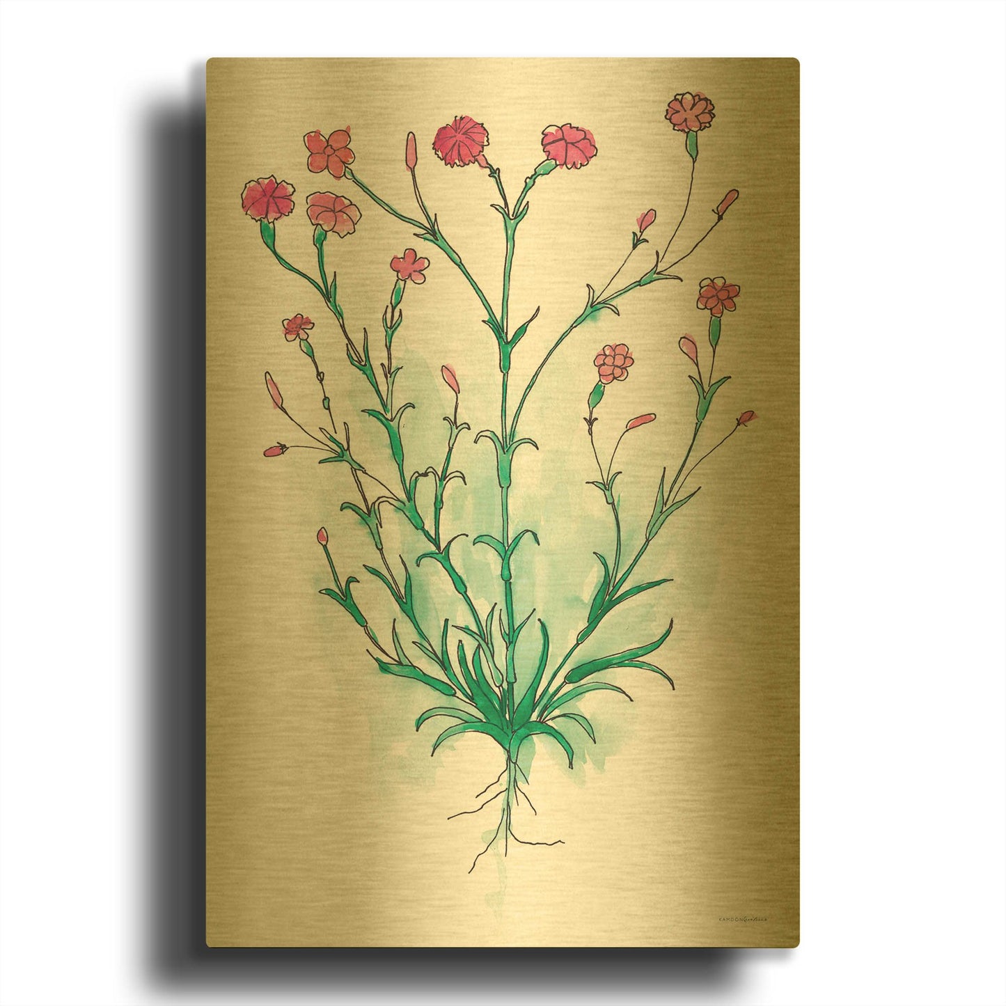 'Stable Bloom' By Kamdon Kreations Gold Metal Wall Art