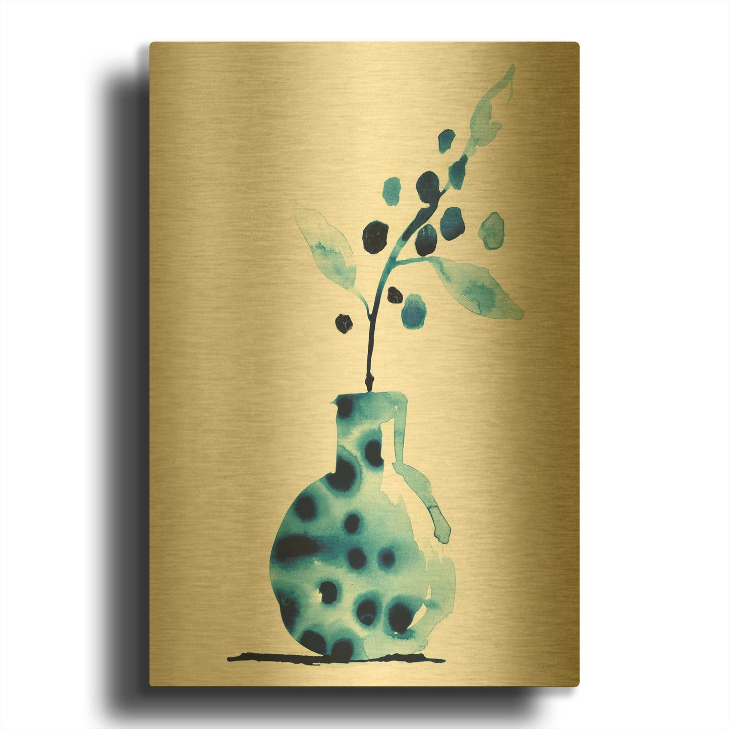 'Wild Berries' By Kamdon Kreations Gold Metal Wall Art