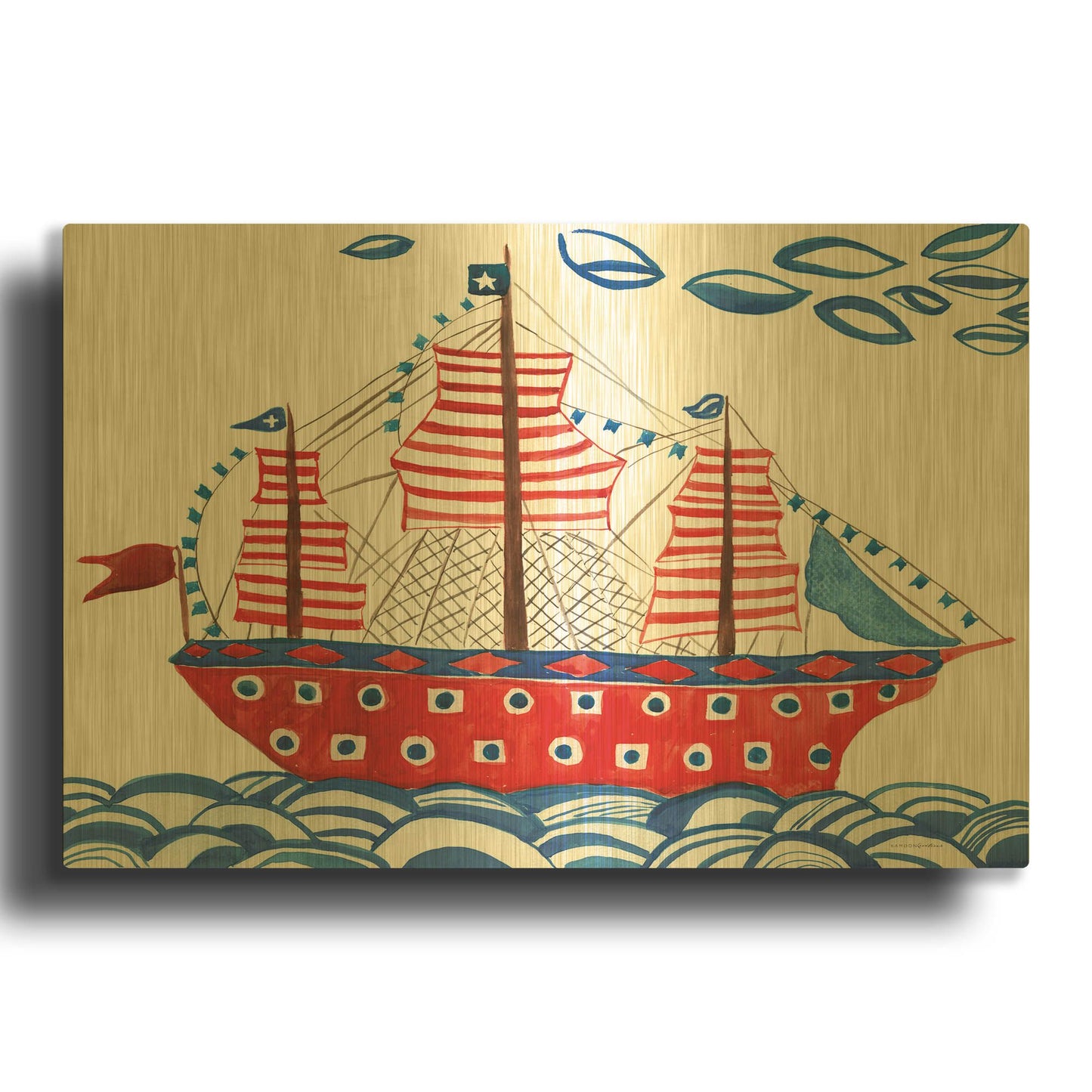 'Nautical Ties' By Kamdon Kreations Gold Metal Wall Art