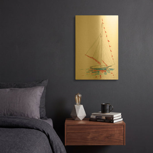 'Boat Parade' By Kamdon Kreations Gold Metal Wall Art