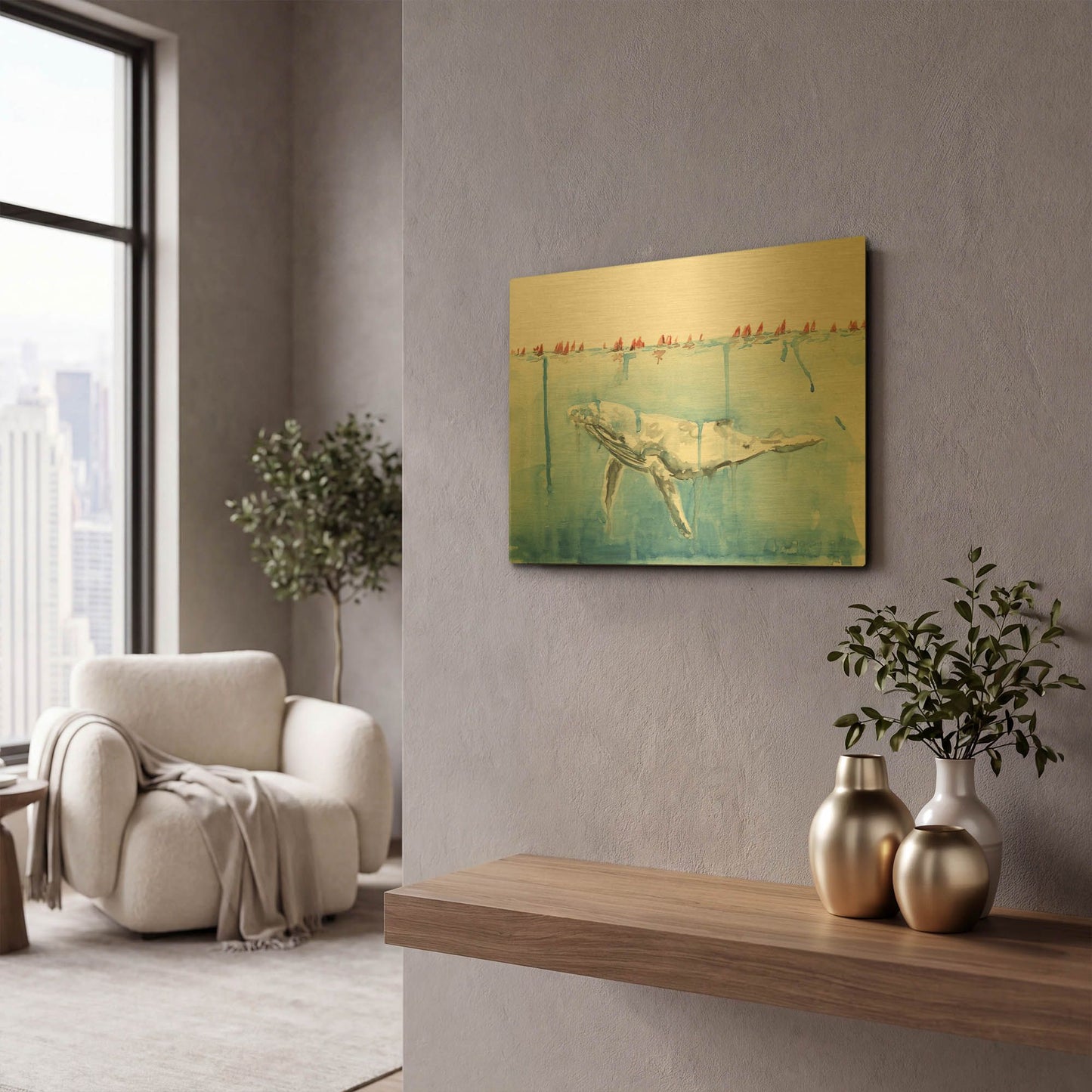 'Edging Forward' By Kamdon Kreations Gold Metal Wall Art