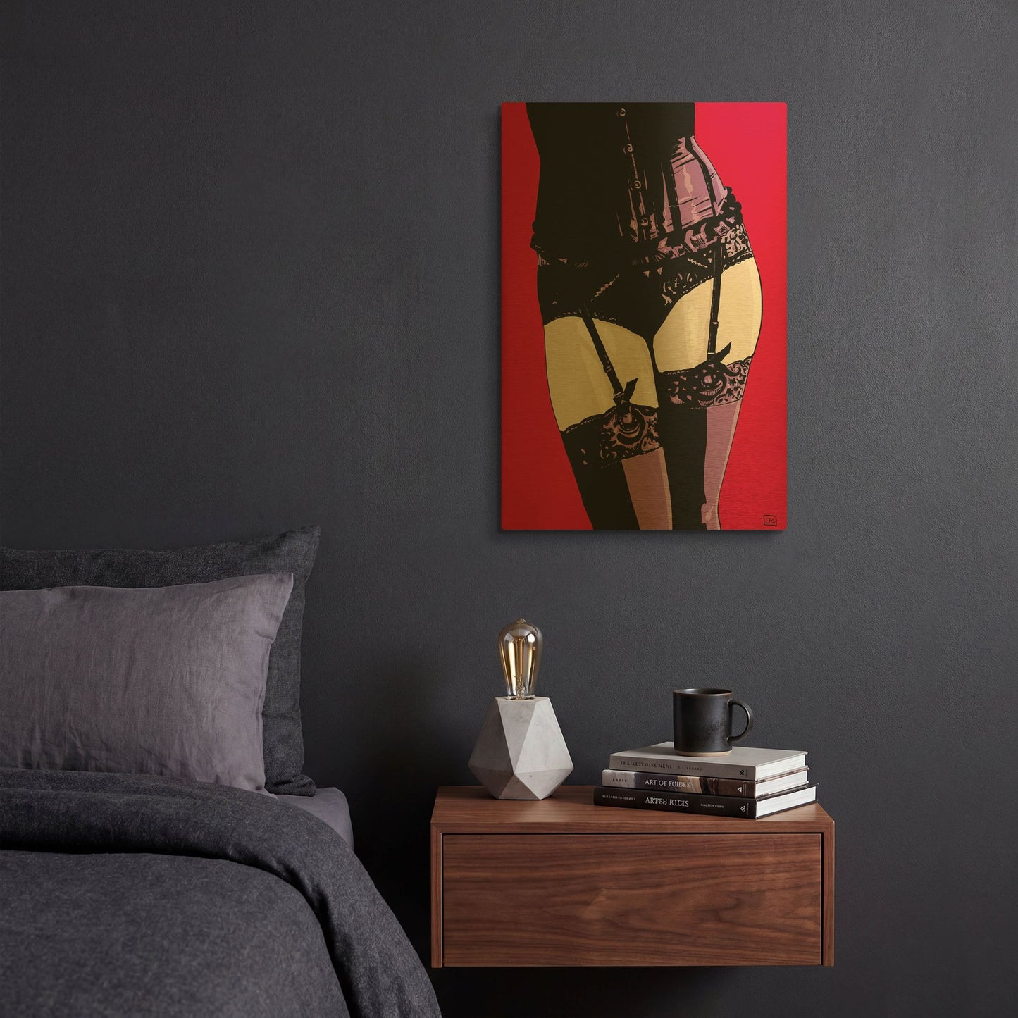 'Purple Corset' By Giuseppe Cristiano Gold Metal Wall Art