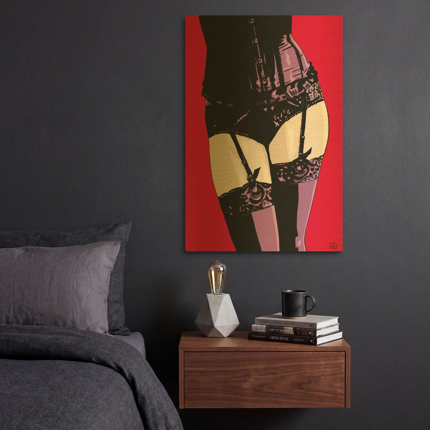 'Purple Corset' By Giuseppe Cristiano Gold Metal Wall Art