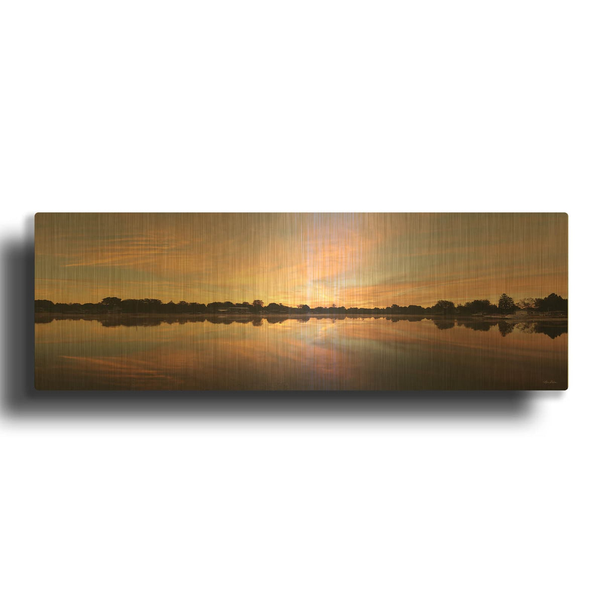 'Bayside Reflections' By Lori Deiter Gold Metal Wall Art
