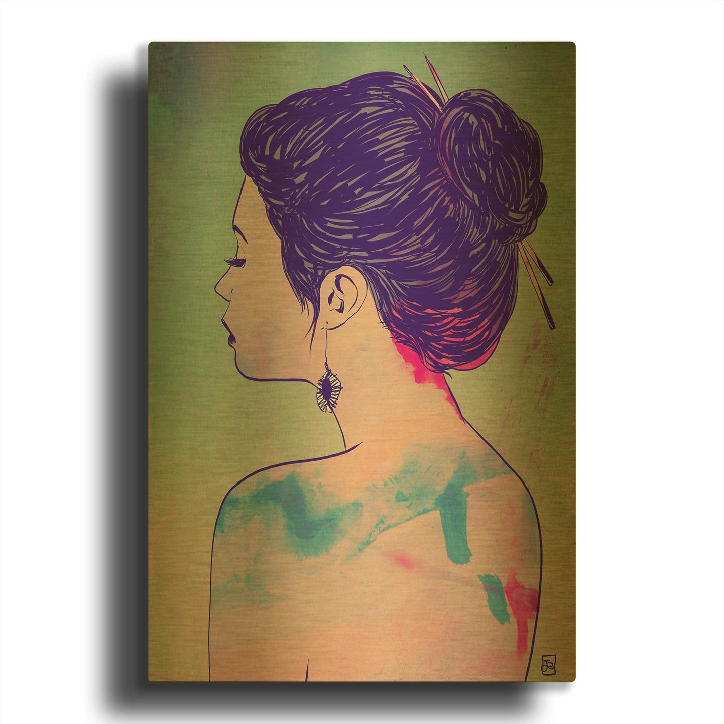 'Colors' By Giuseppe Cristiano Gold Metal Wall Art