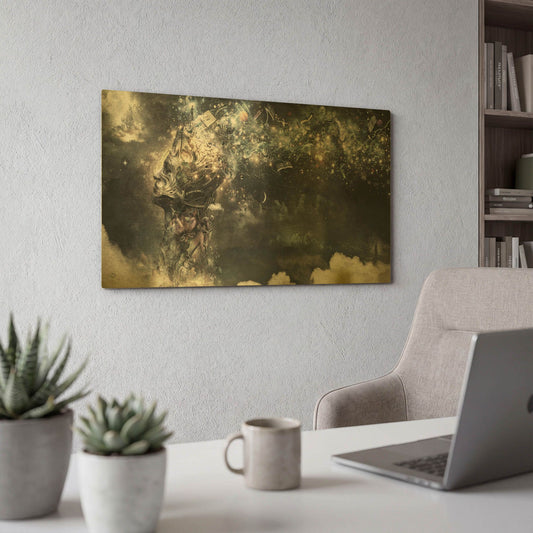 'Coma' By Cameron Gray Gold Metal Wall Art