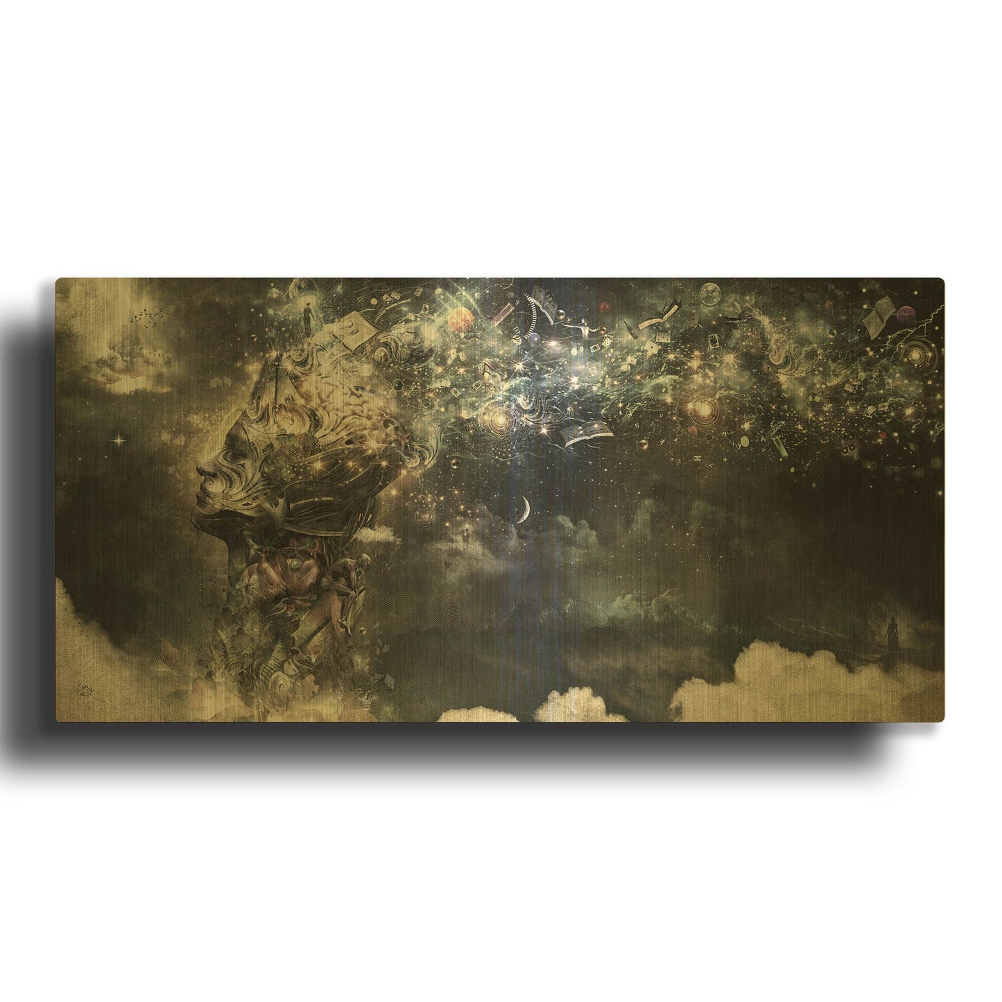 'Coma' By Cameron Gray Gold Metal Wall Art