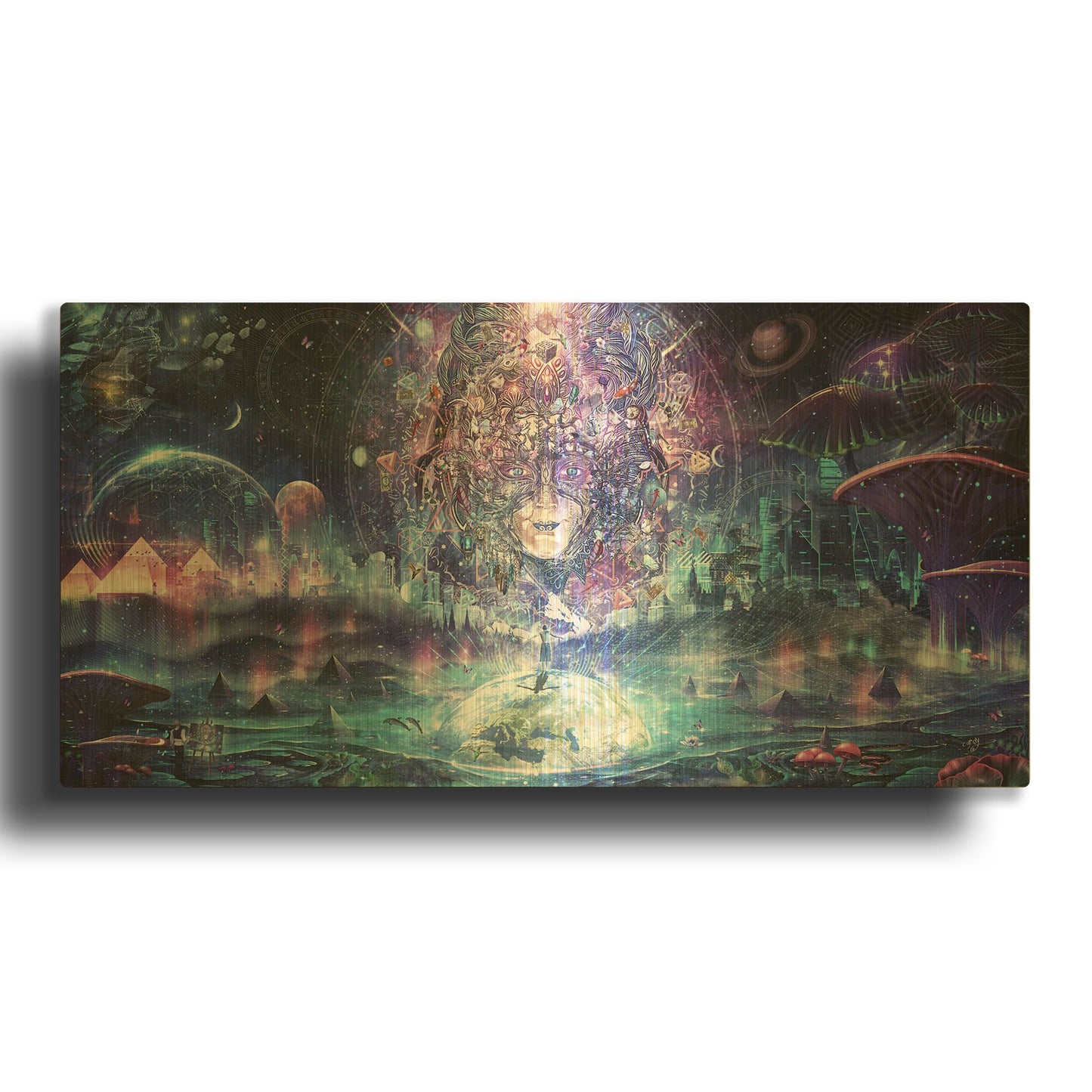 'Quest For The Peak Experience' By Cameron Gray Gold Metal Wall Art