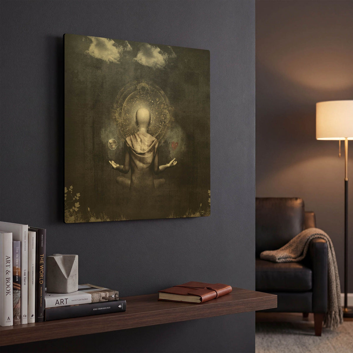 'The Projection' By Cameron Gray Gold Metal Wall Art