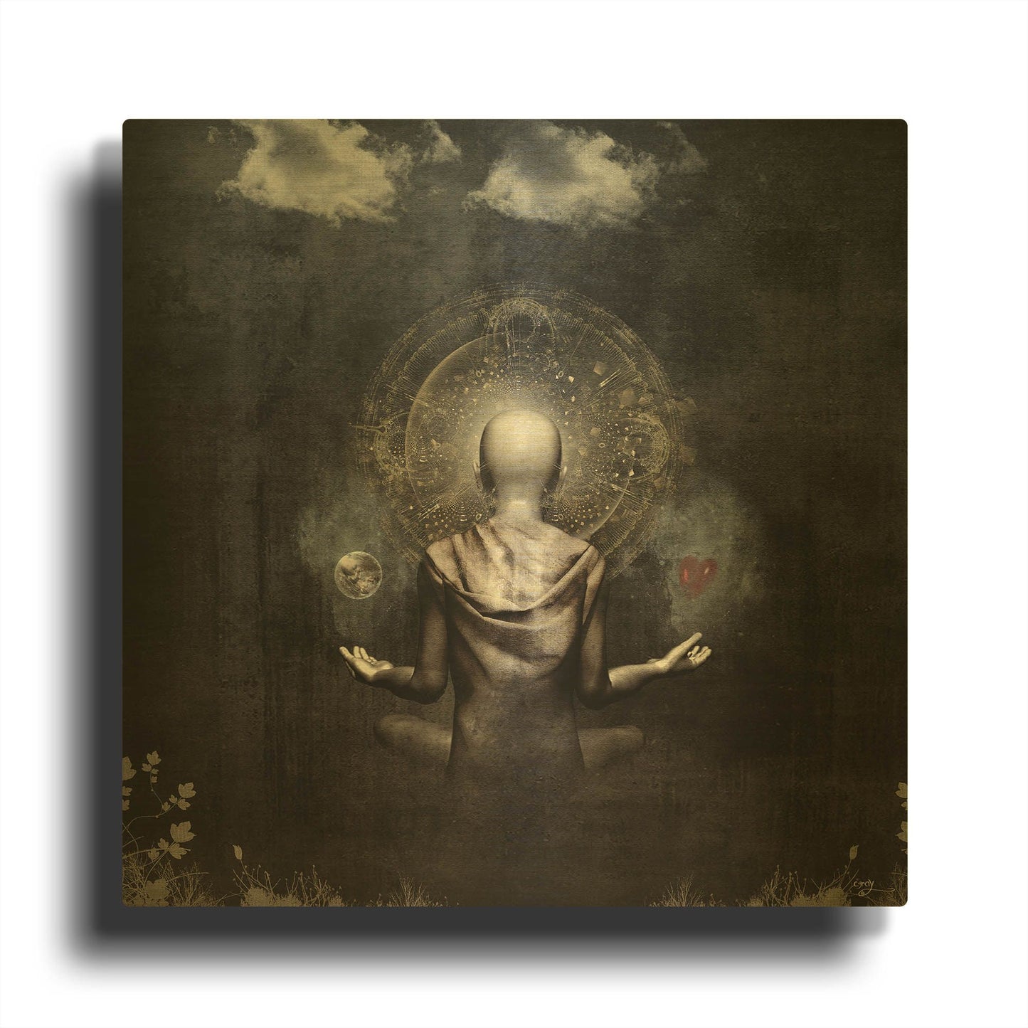 'The Projection' By Cameron Gray Gold Metal Wall Art