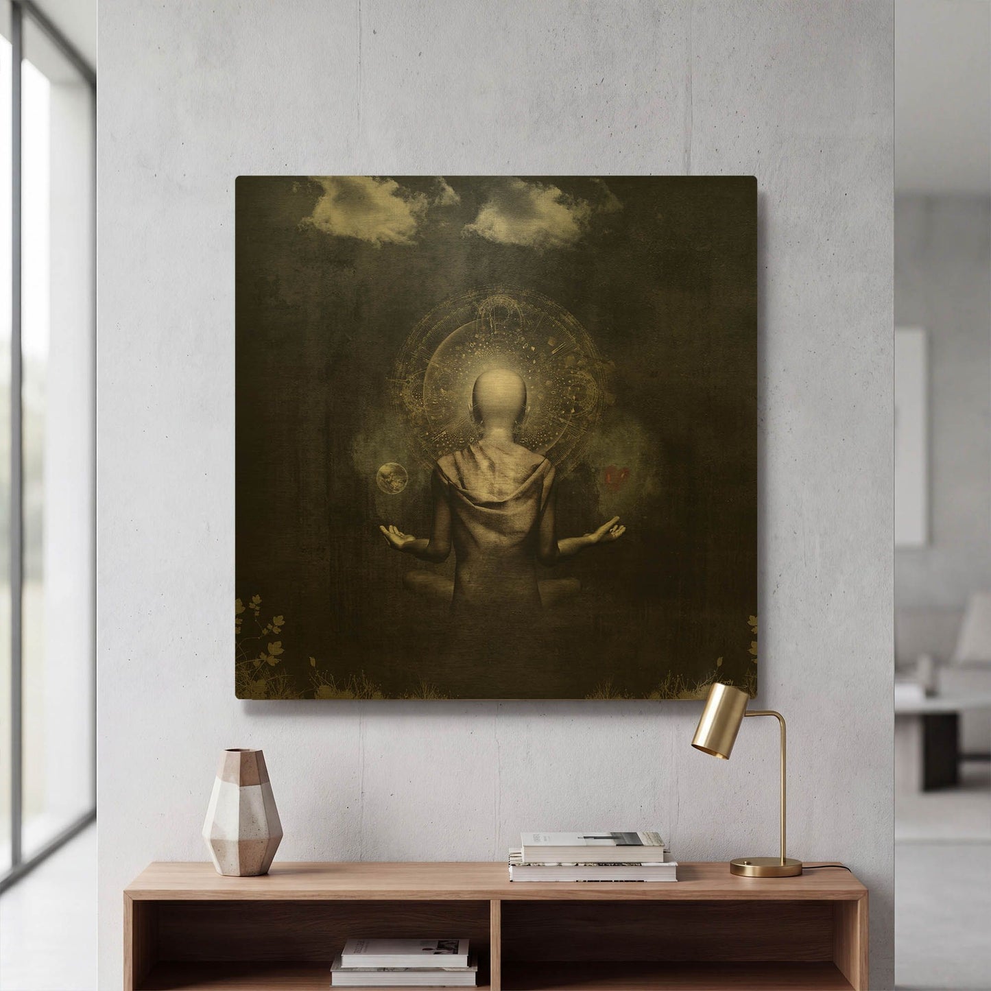 'The Projection' By Cameron Gray Gold Metal Wall Art