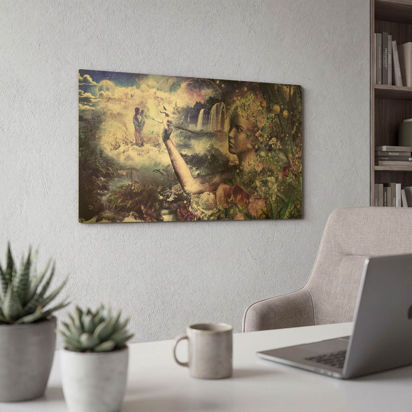 'The Painter' By Cameron Gray Gold Metal Wall Art