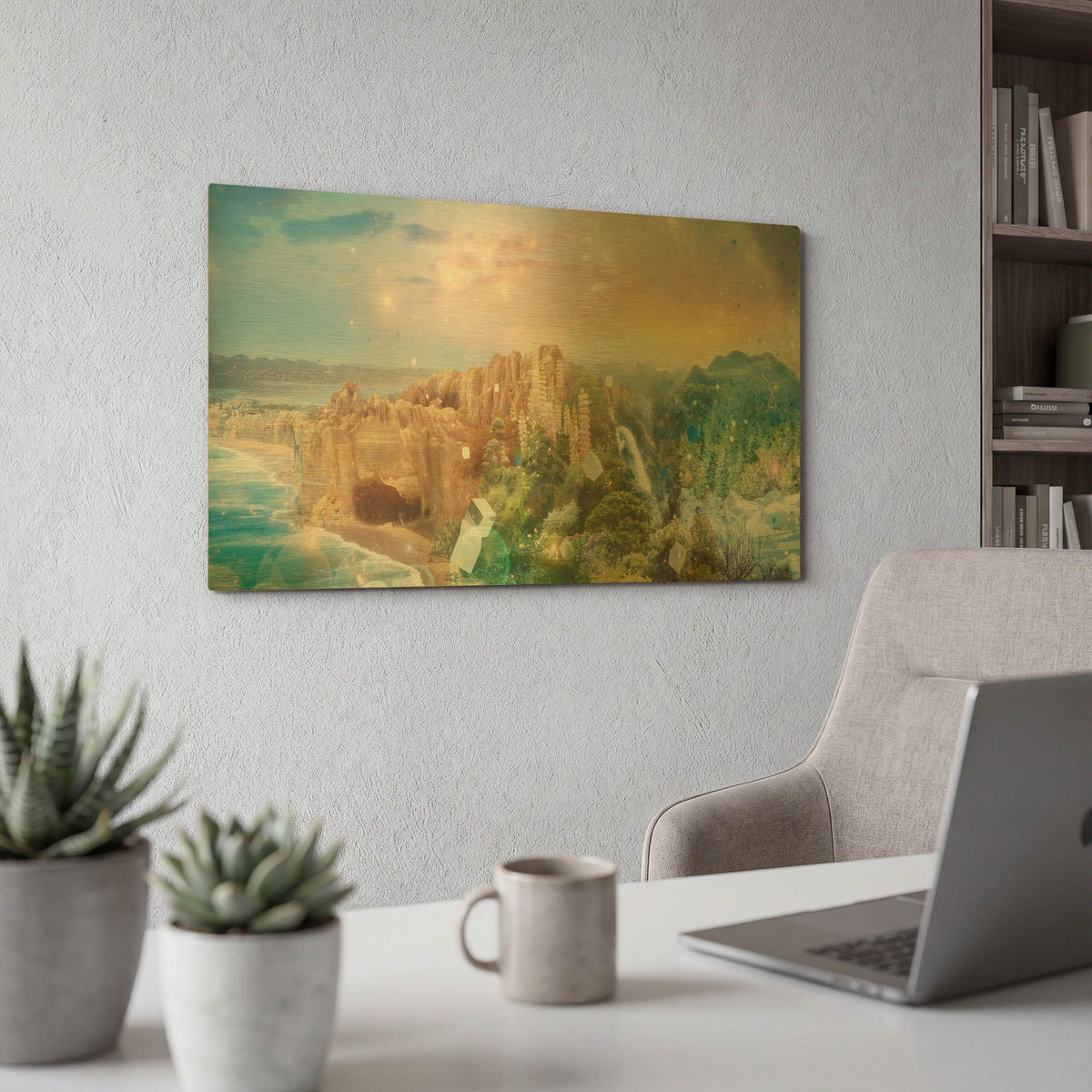 'Press Start' By Mario Sanchez Nevado Gold Metal Wall Art