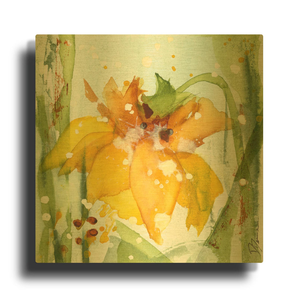 'Daffodil' By Dawn Derman Gold Metal Wall Art