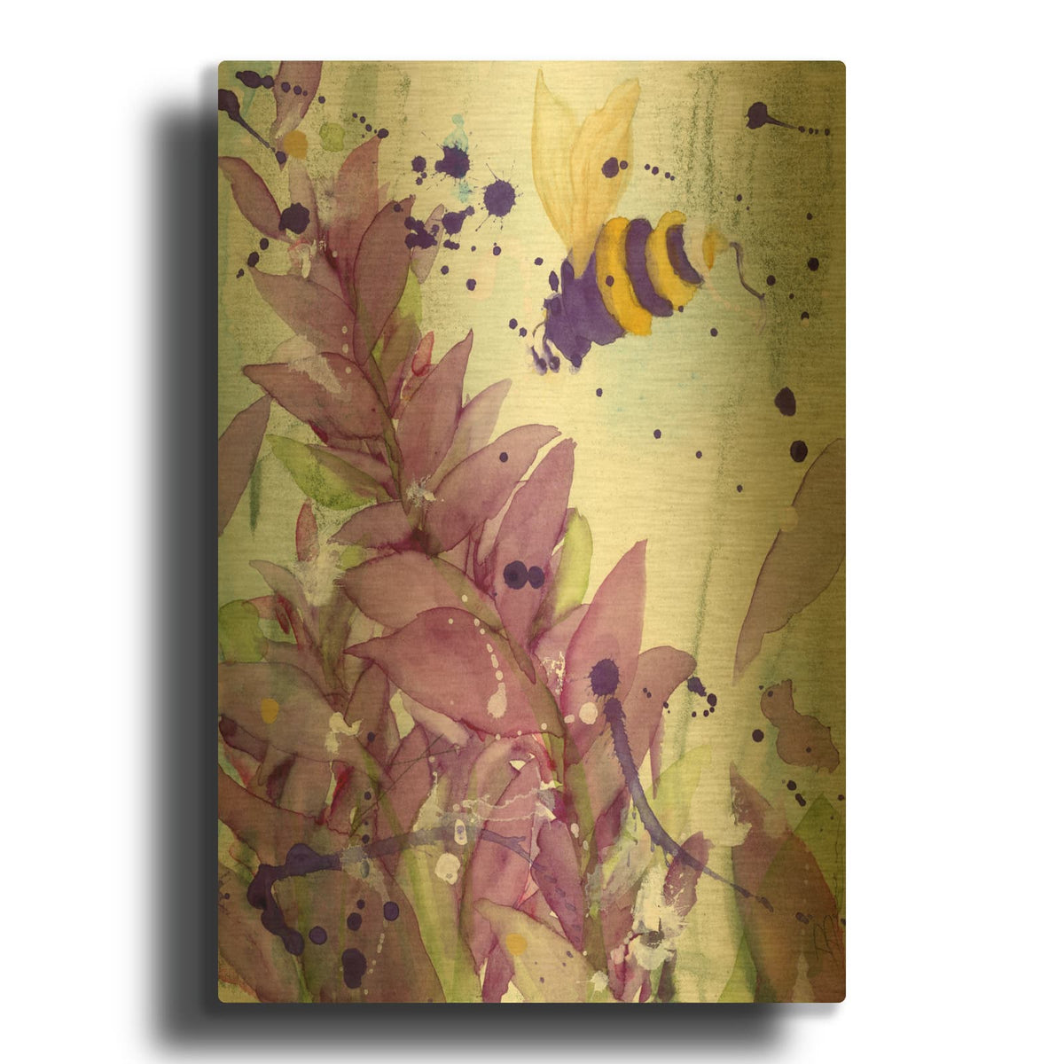 'Pollinator' By Dawn Derman Gold Metal Wall Art