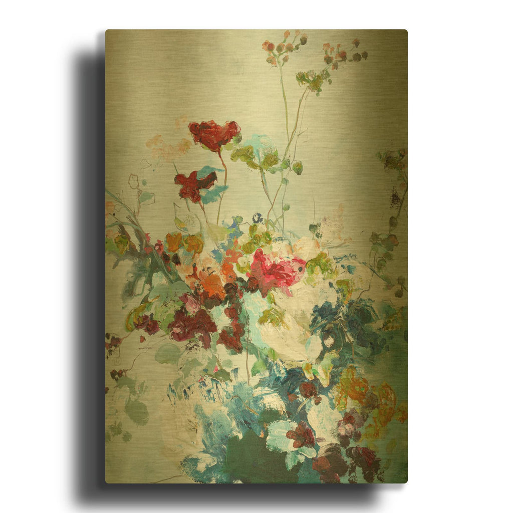 'Abstract Floral 1' By Design Fabrikken Gold Metal Wall Art