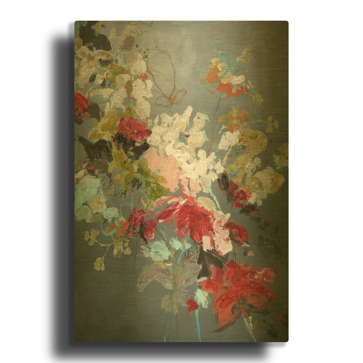 'Abstract Floral 2' By Design Fabrikken Gold Metal Wall Art
