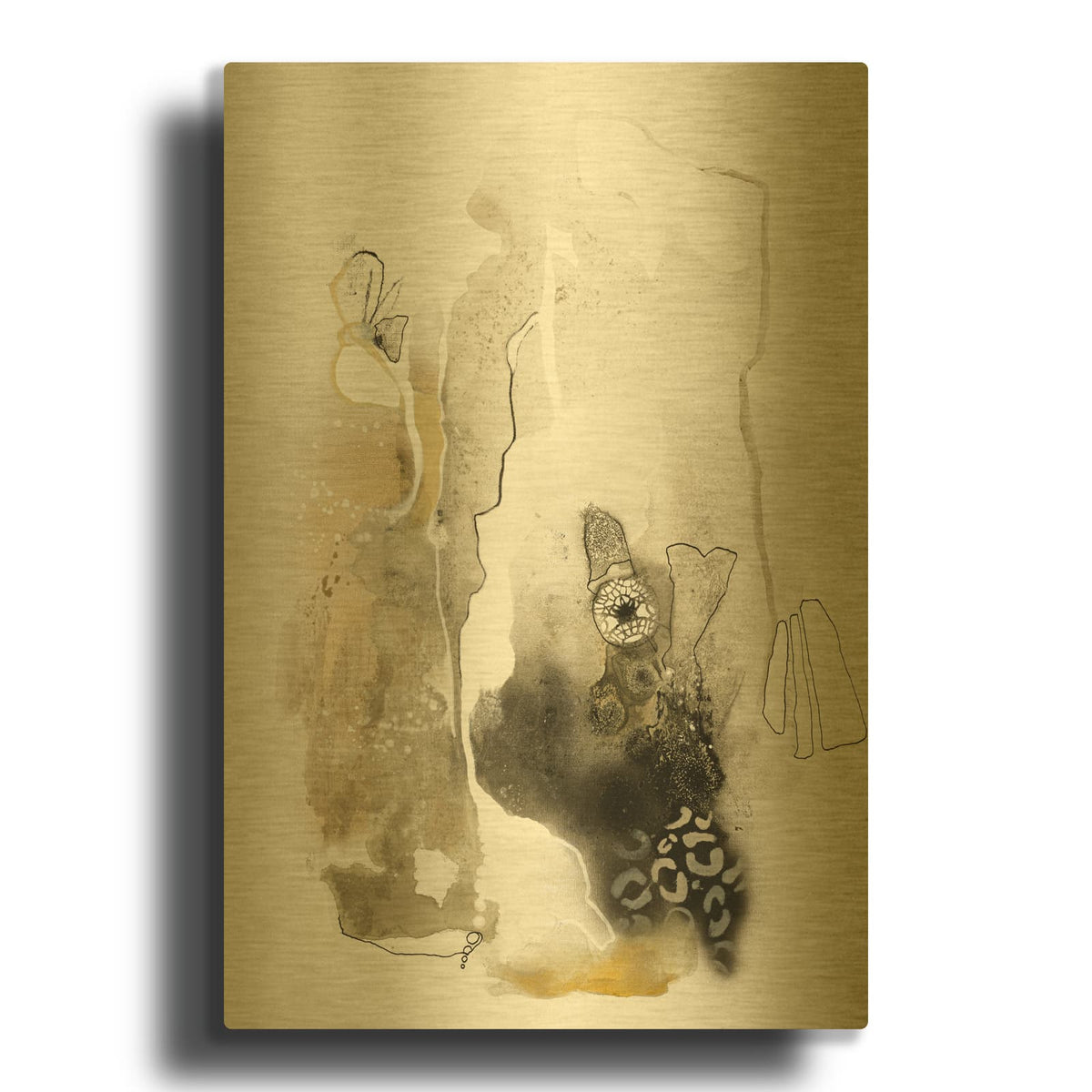 'Aqua Sketch 1' By Design Fabrikken Gold Metal Wall Art
