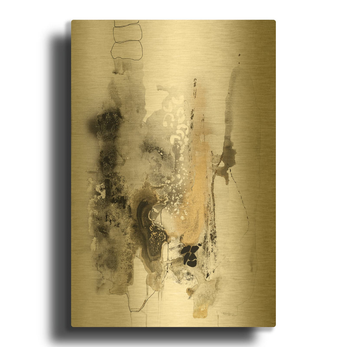 'Aqua Sketch 2' By Design Fabrikken Gold Metal Wall Art