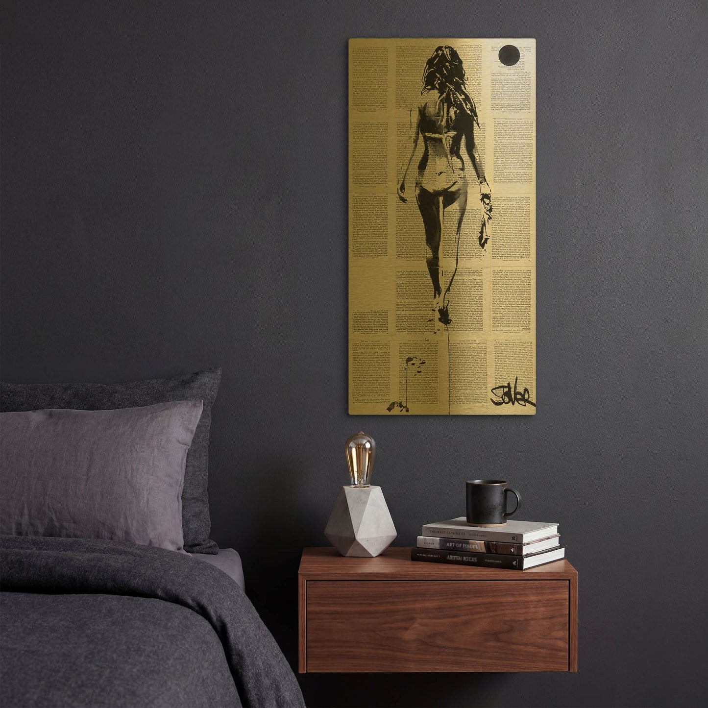 'Beachcomber' By Loui Jover Gold Metal Wall Art