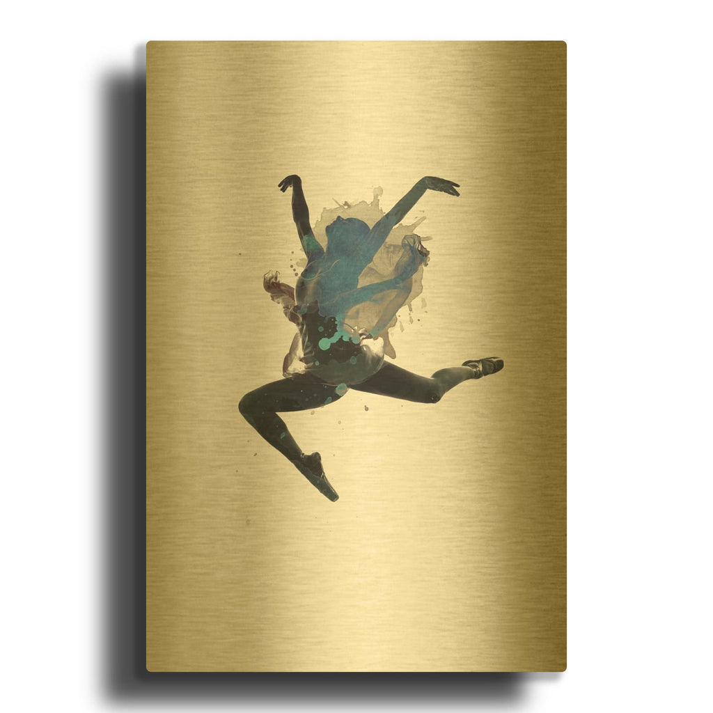 'Ballerina Floating' By Design Fabrikken Gold Metal Wall Art