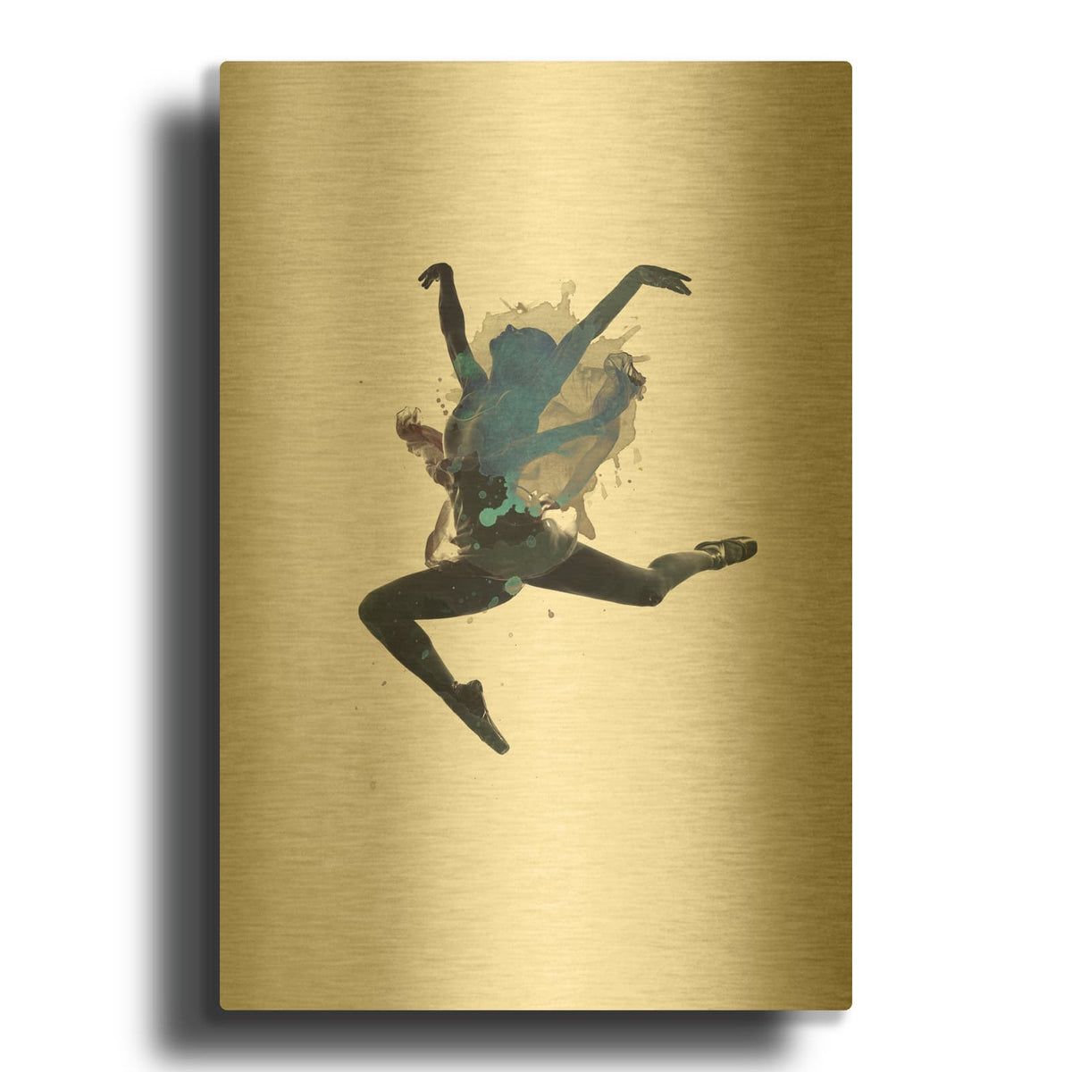'Ballerina Floating' By Design Fabrikken Gold Metal Wall Art