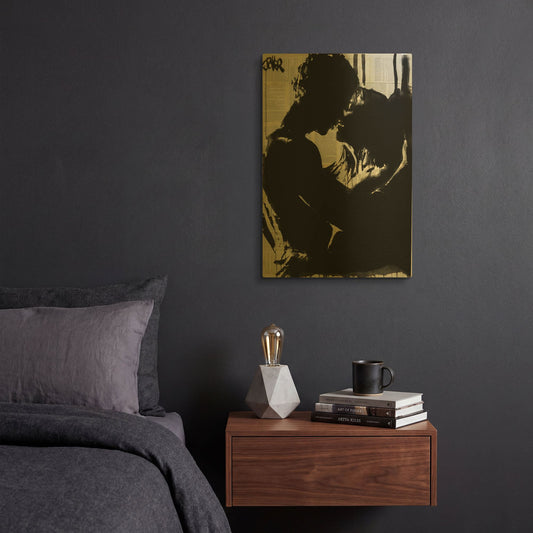 'Connection 2' By Loui Jover Gold Metal Wall Art