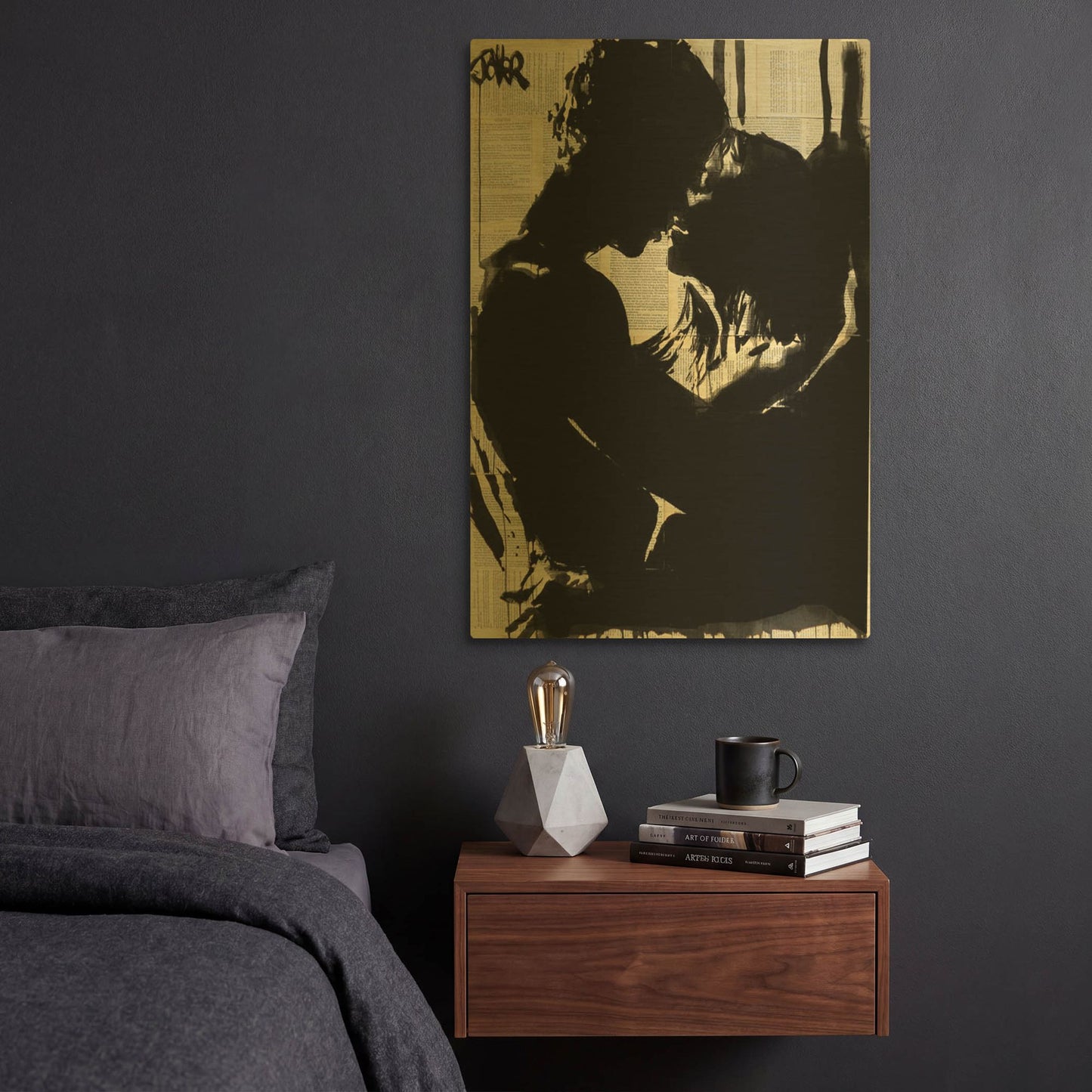 'Connection 2' By Loui Jover Gold Metal Wall Art