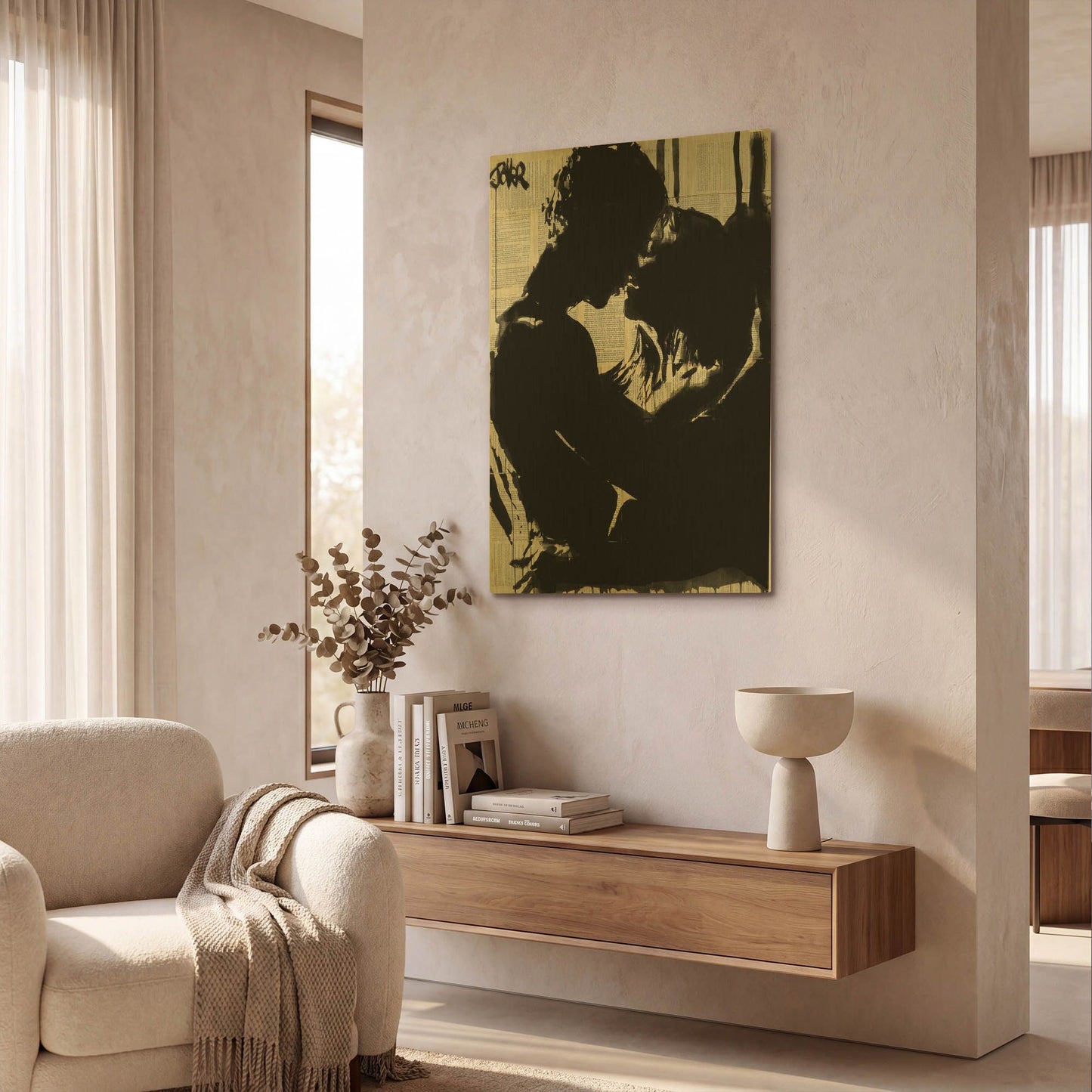 'Connection 2' By Loui Jover Gold Metal Wall Art