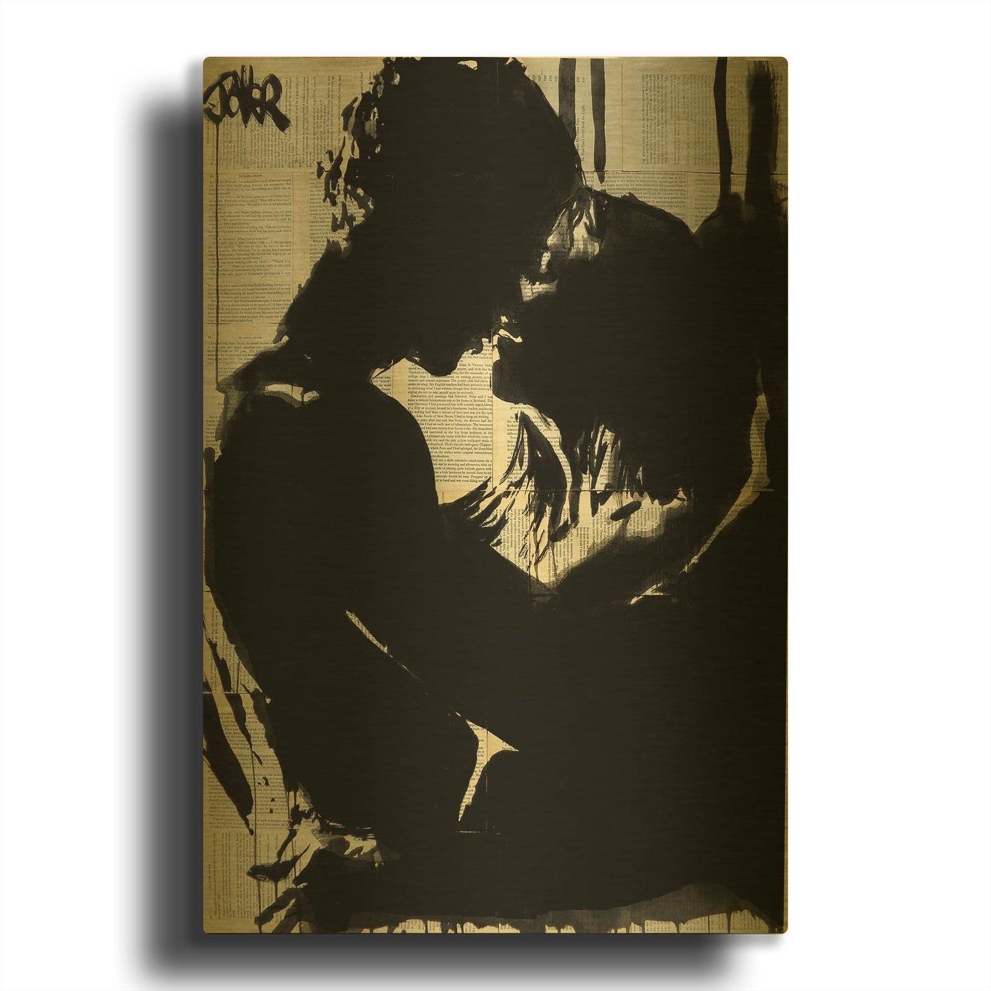 'Connection 2' By Loui Jover Gold Metal Wall Art