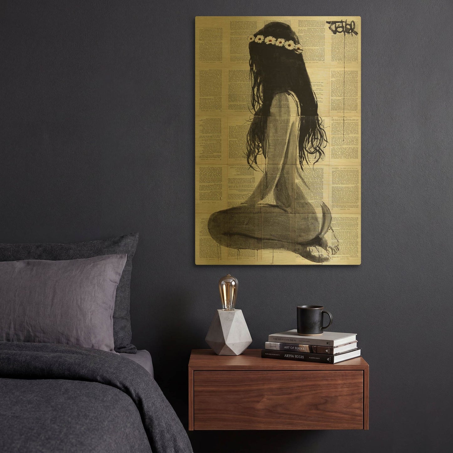 'Daisy Chain' By Loui Jover Gold Metal Wall Art